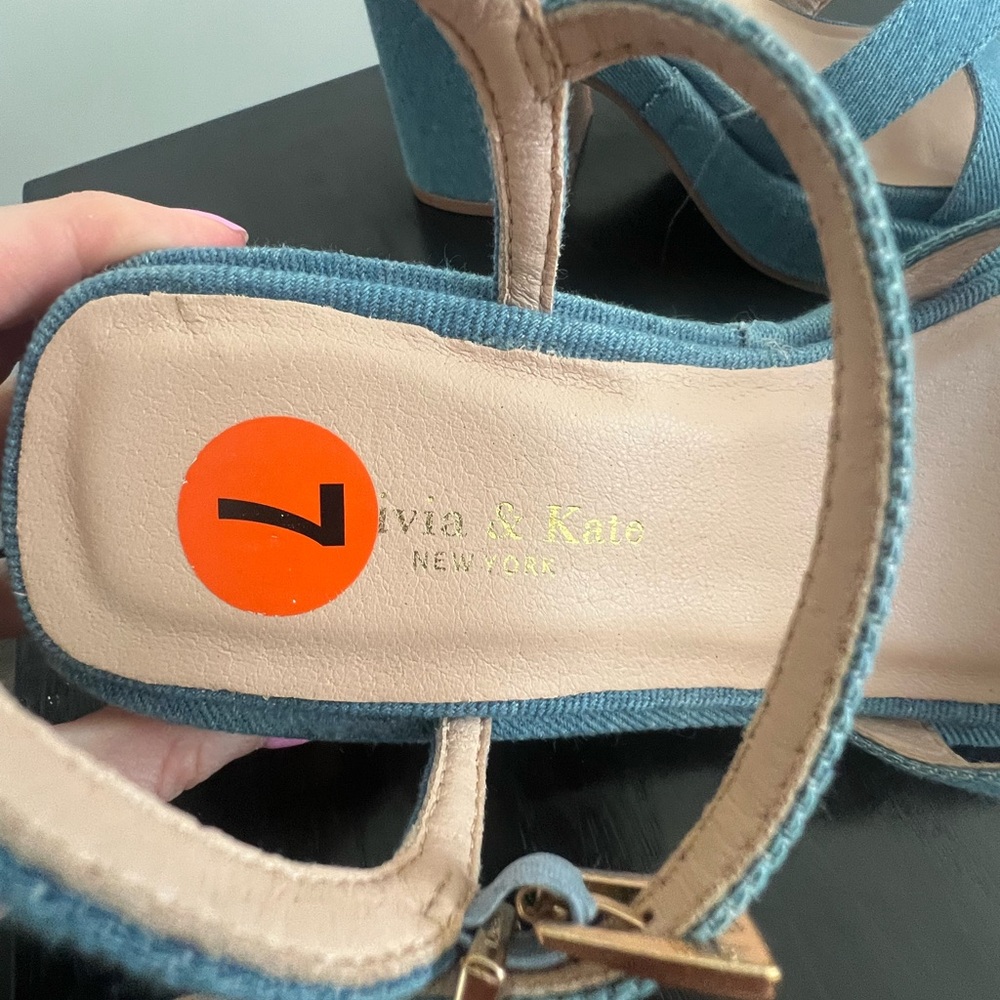 NWOT Denim Heels - Picture 3 of 3